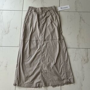 BNWT Parachute Skirt - Beige Maxi Skirt with back slit